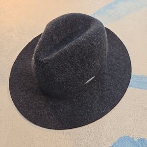 Alpen Kitz Dark Black Wool Felt Fedora Hat Size 54 Austria Water Resistant EUC